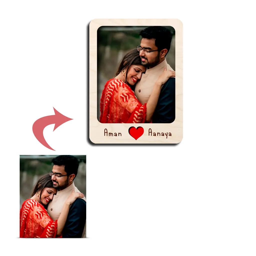 Personalized Couple Wooden Fridge Magnet