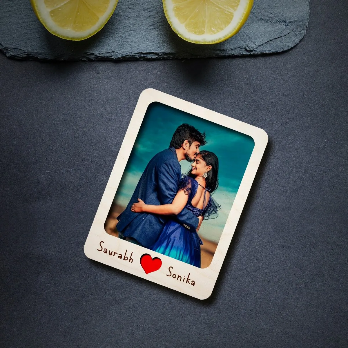 Personalized Couple Wooden Fridge Magnet