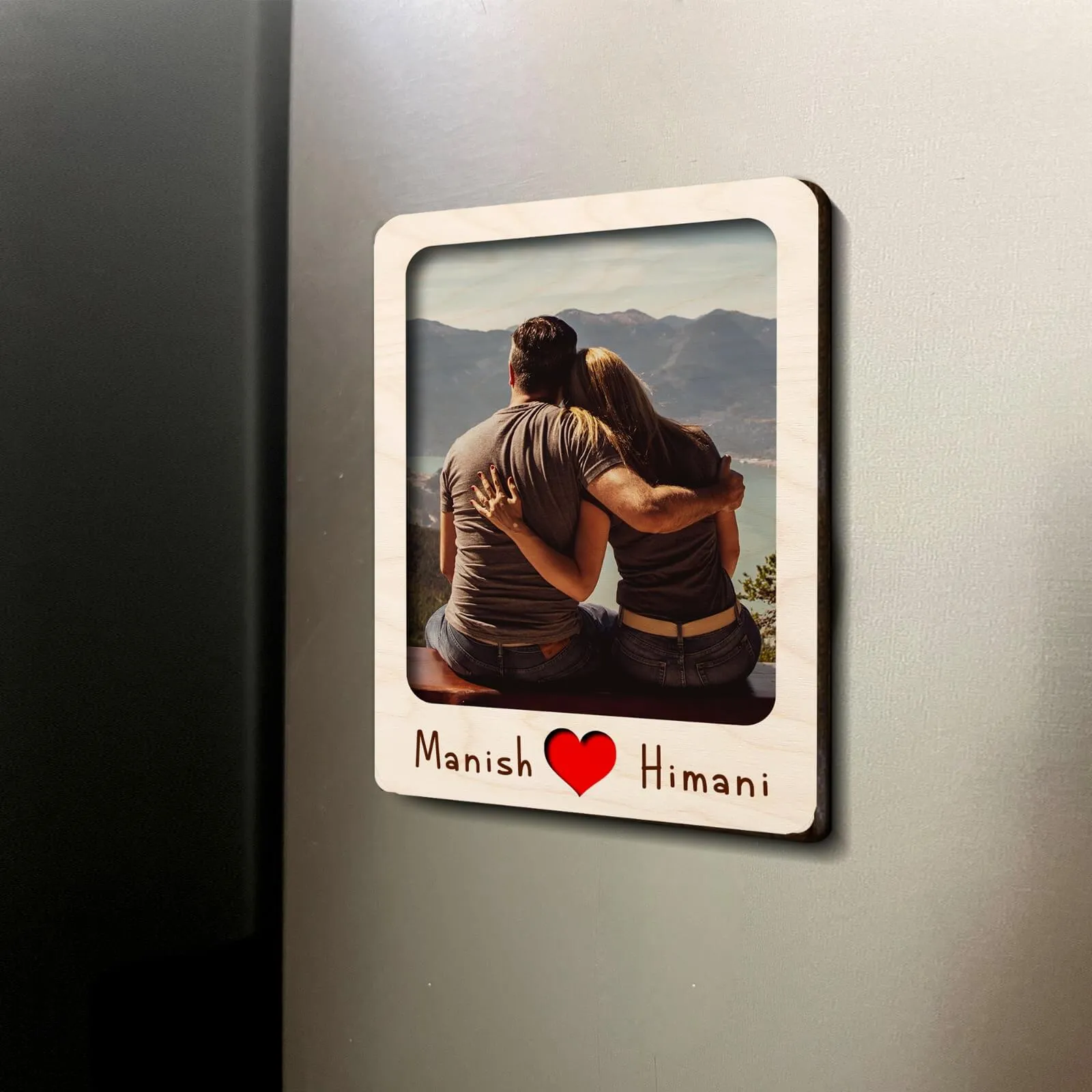 Personalized Couple Wooden Fridge Magnet