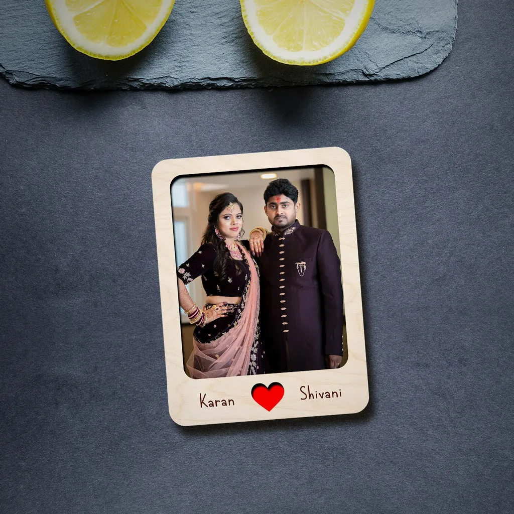 Personalized Couple Wooden Fridge Magnet