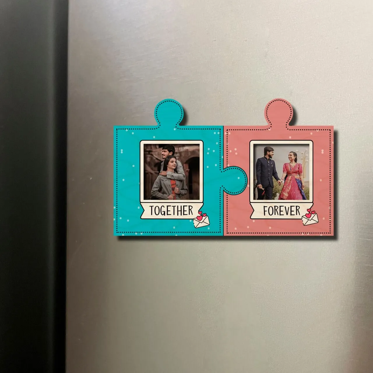 Personalized Puzzle Pieces Wooden Fridge Magnet