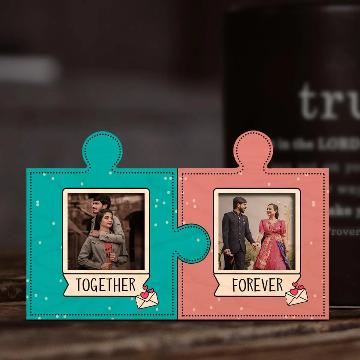 Personalized Puzzle Pieces Wooden Fridge Magnet