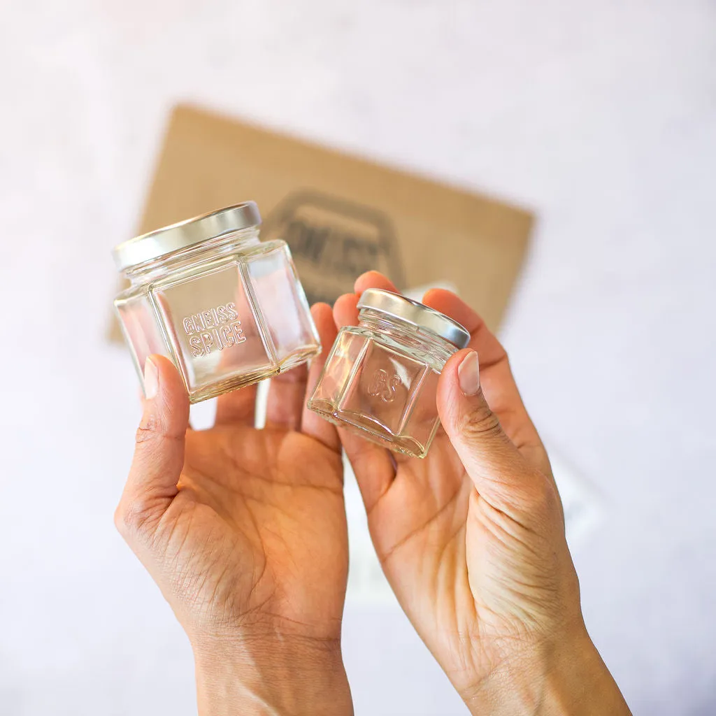 Personalized: Single Empty Magnetic Spice Jar with Hand-Stamped Lid