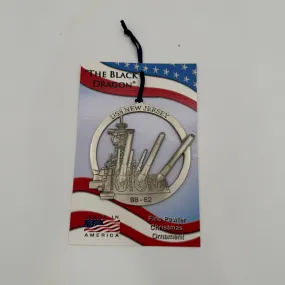 Pewter Battleship NJ Ornament