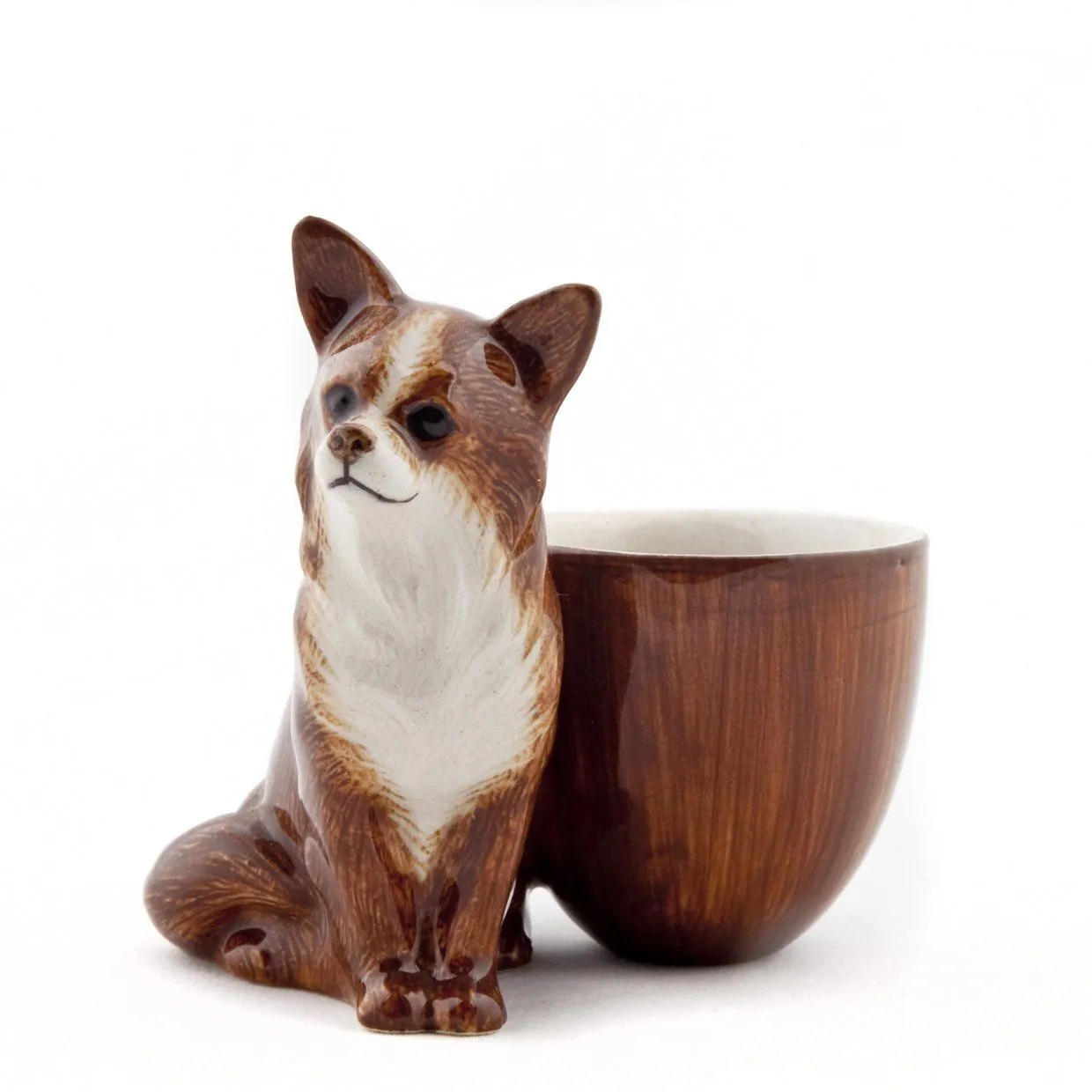 Quail Ceramics: Egg Cup With Chihuahua