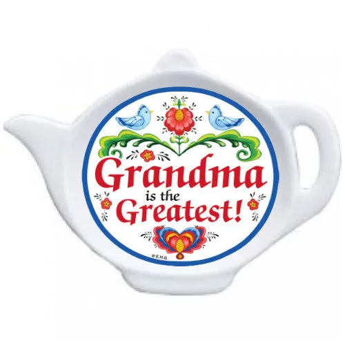 "Grandma is the Greatest" Teapot Magnet w/ Birds Design