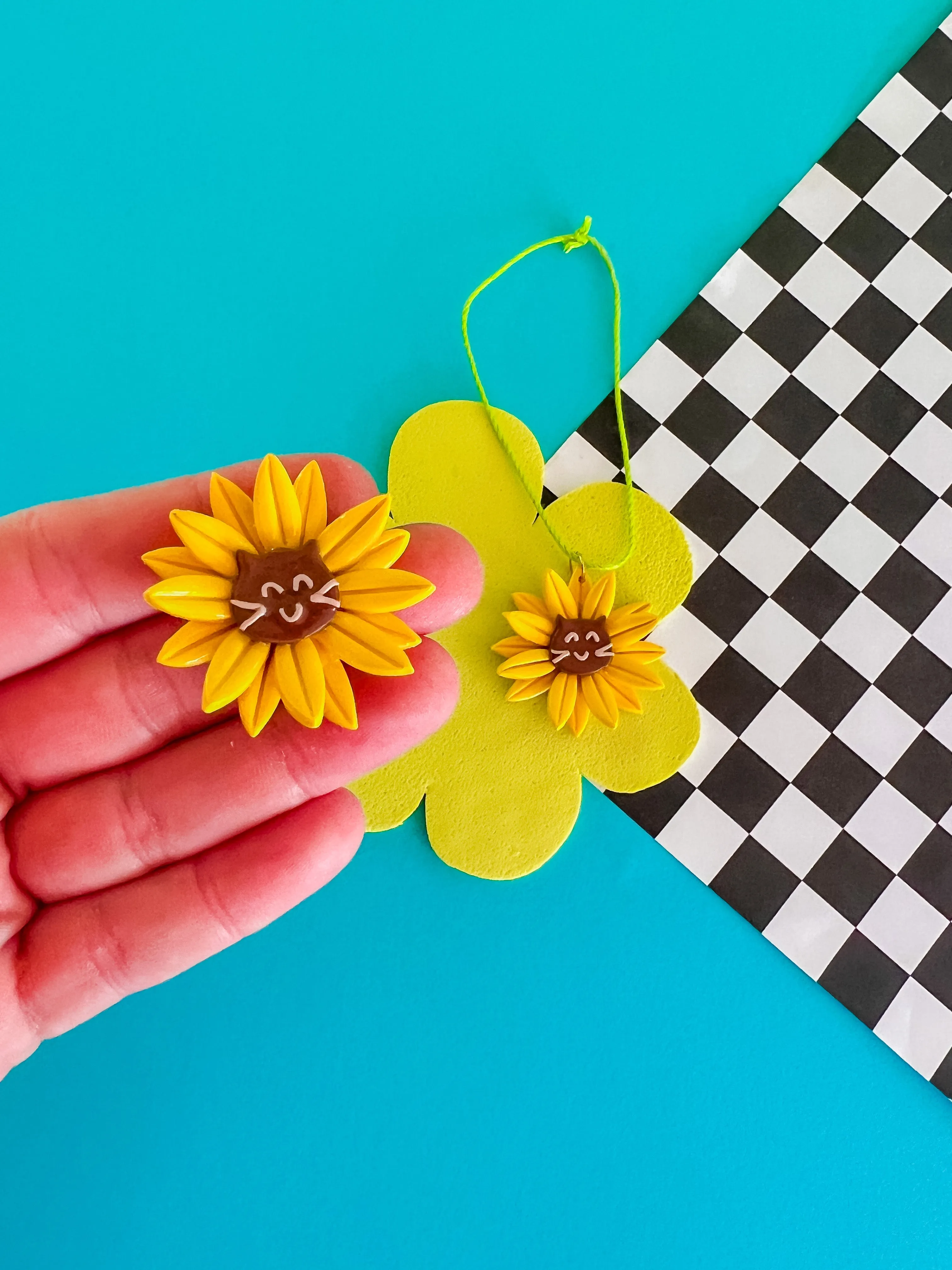 Sawyer | Cat Sunflower Magnet or Ornament