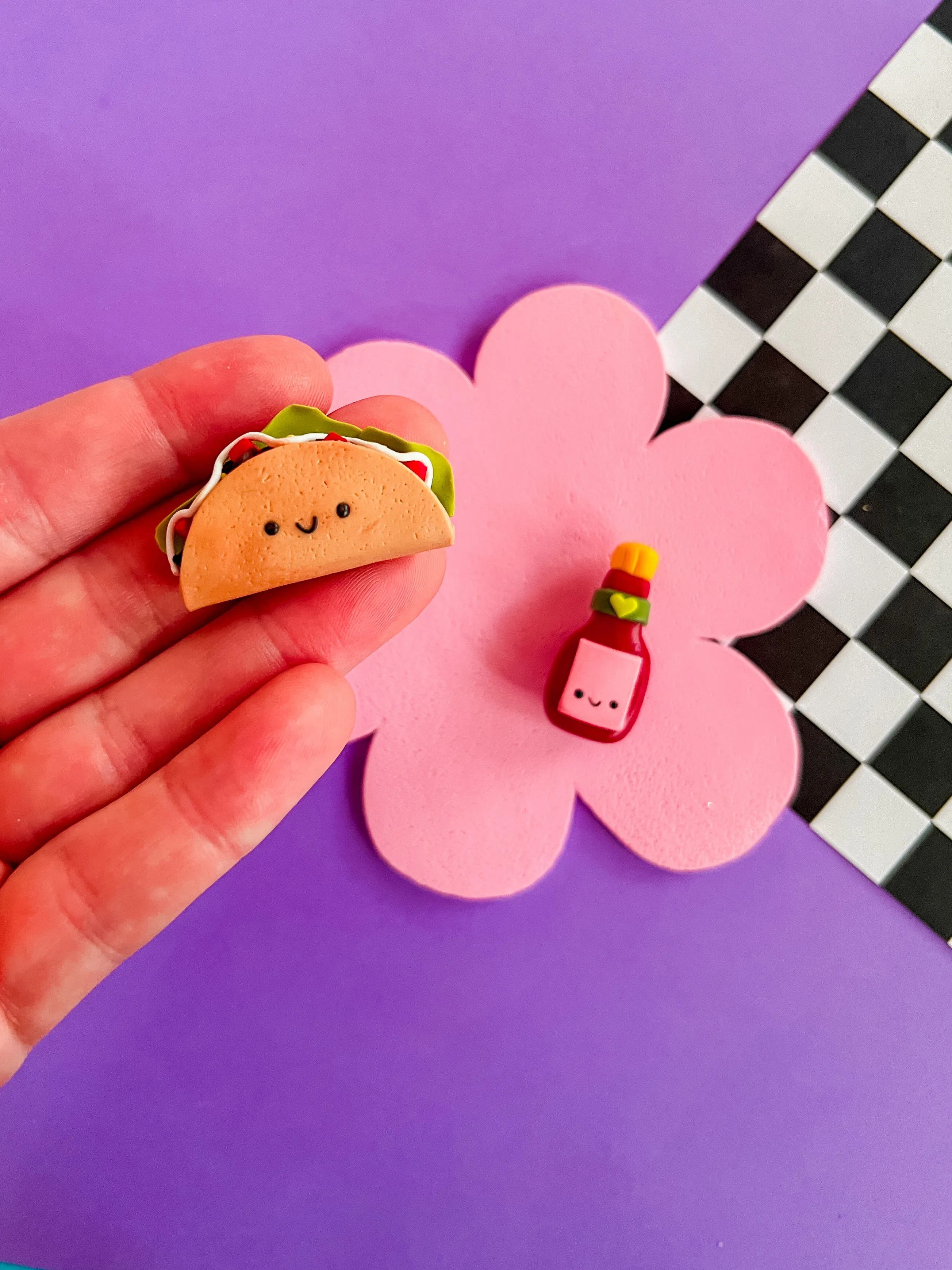 Spicy Taco Mates | Polymer Clay Magnets