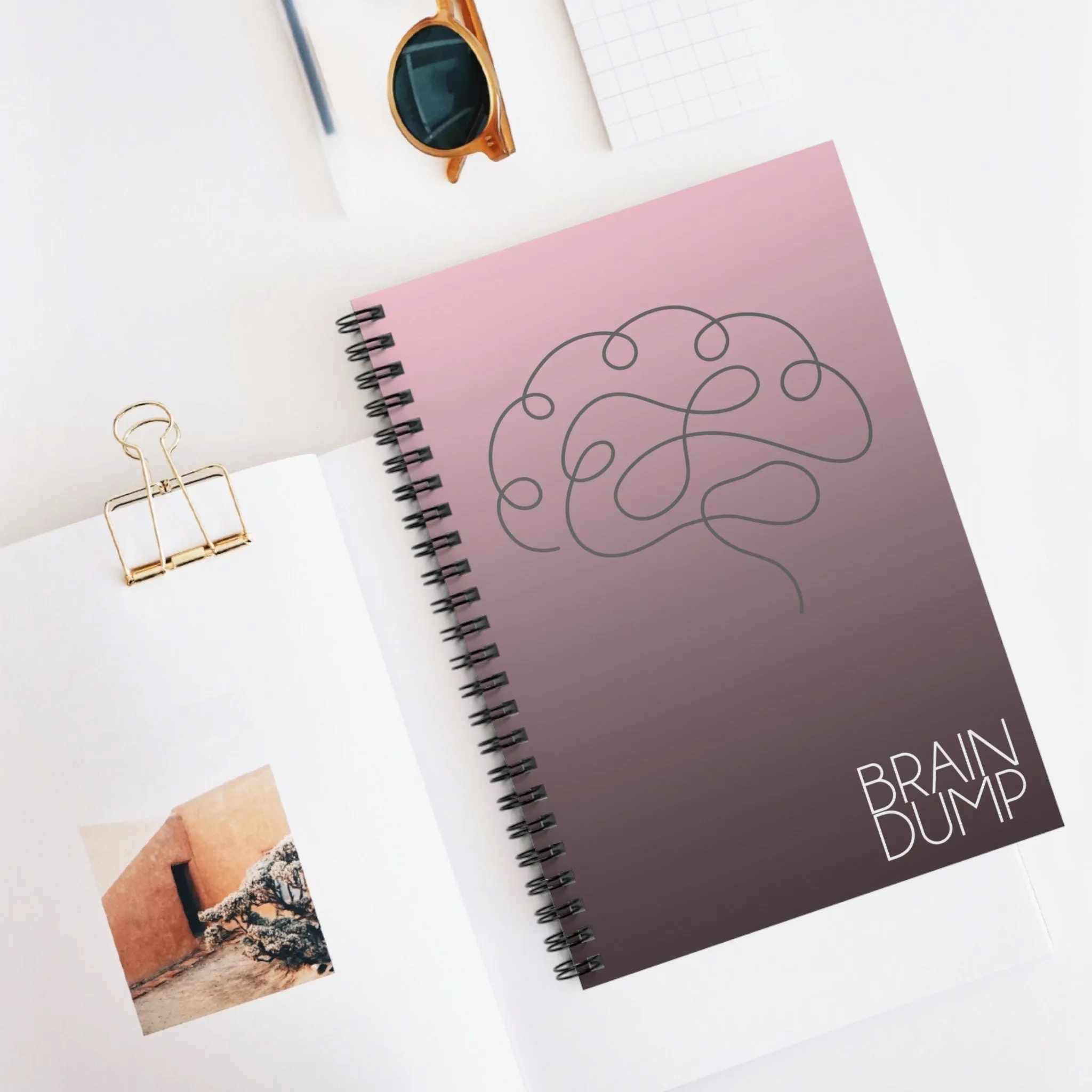 Spiral Notebook - Brain Dump - Pink - Ideas, Organization, Creativity, Productivity