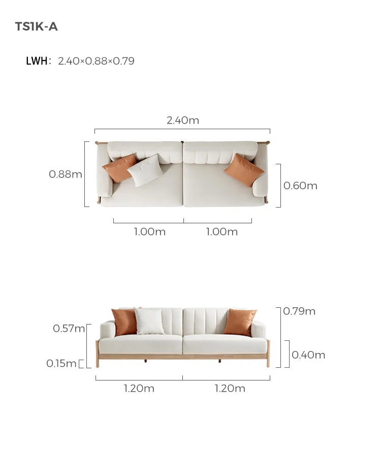 Sunrise Cream 4-seater Sofa with 3 Cushions Set