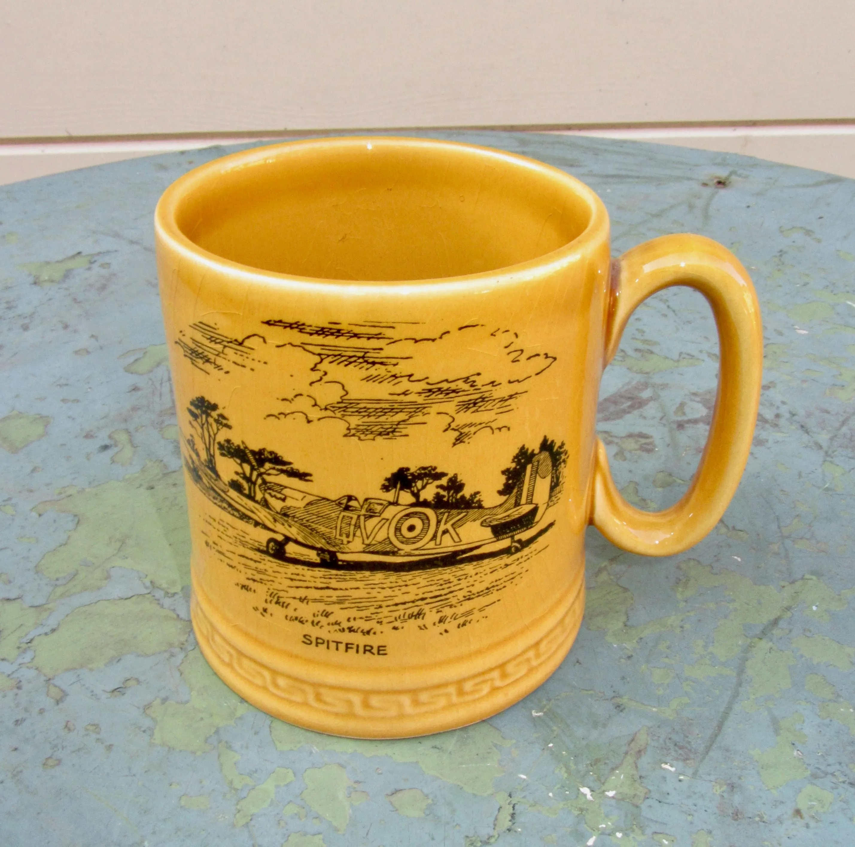 Torbay Aircraft Museum Spitfire Souvenir Mug By Britannia Designs Dartmouth Pottery