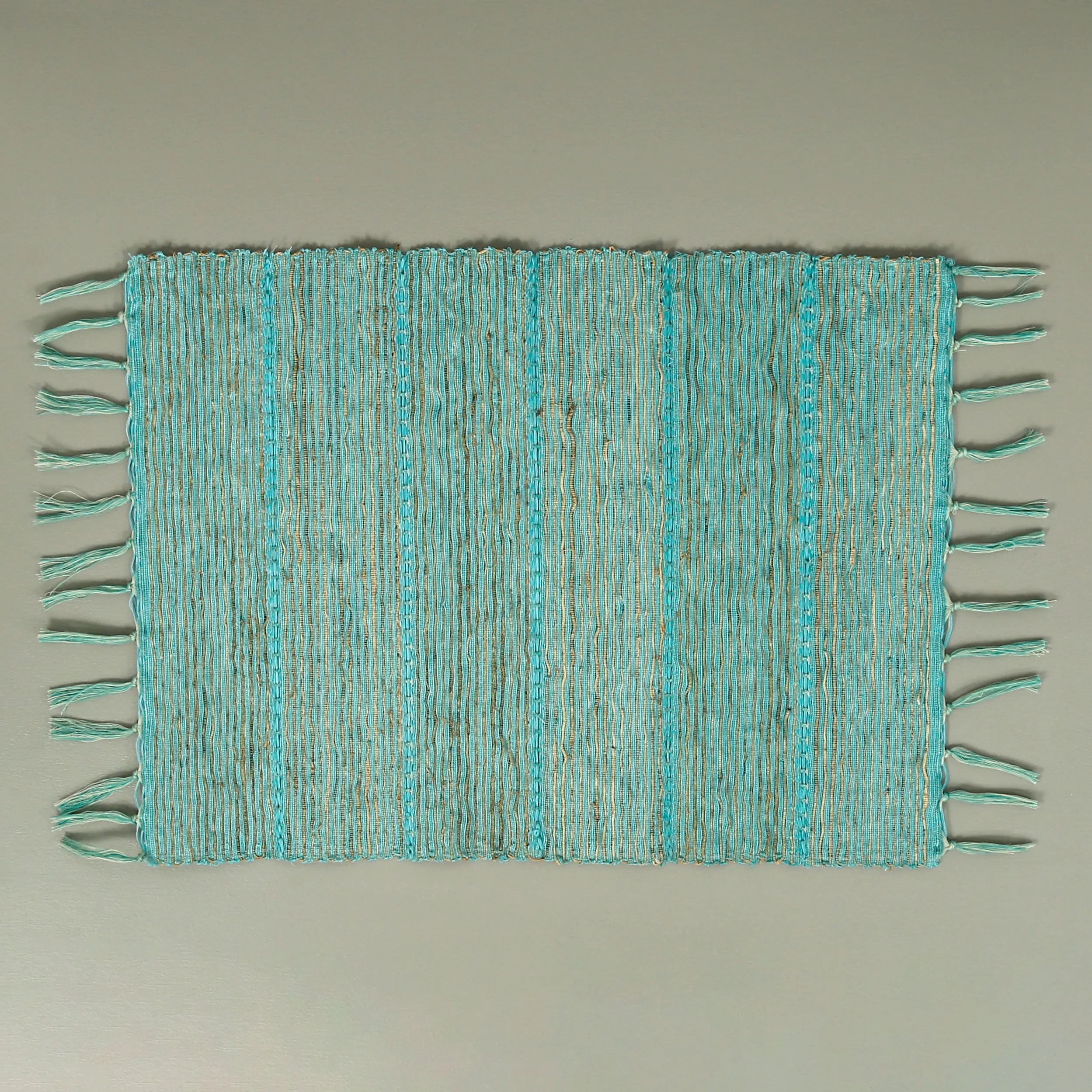 Vetiver Placemat / Aqua Stripes