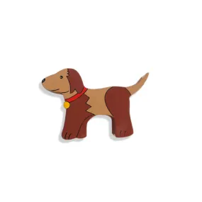 Wooden Dog Animal Magnet