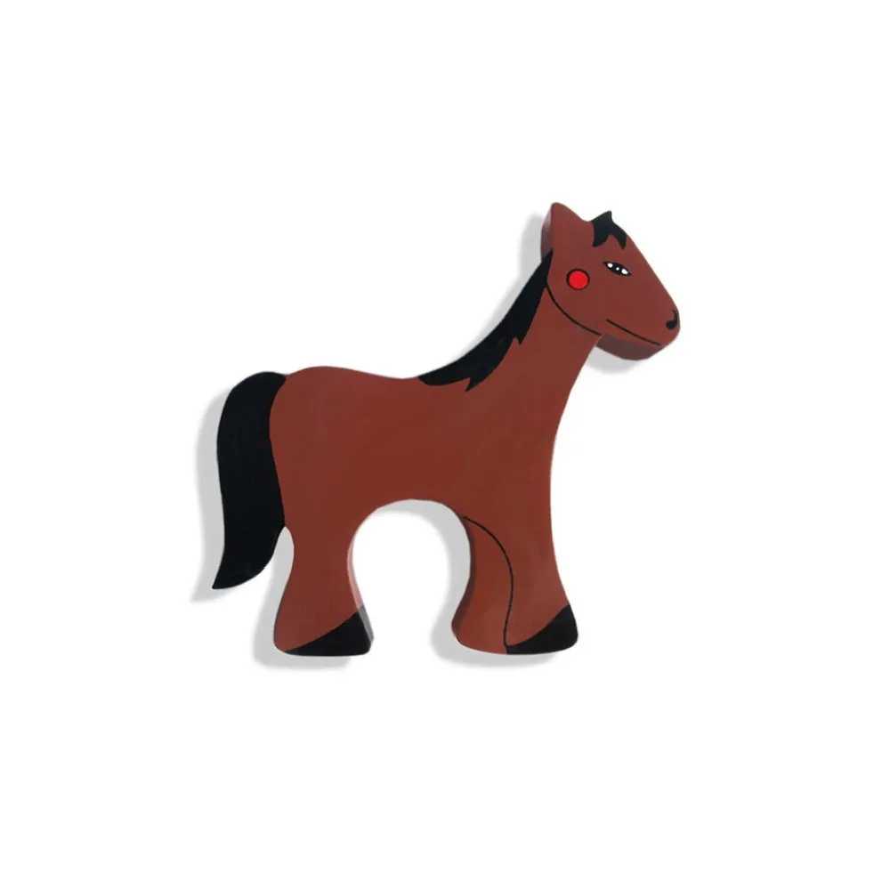 Wooden Horse Animal Magnet